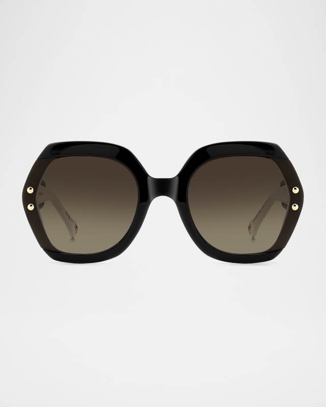 Logo-Print Round Acetate Sunglasses